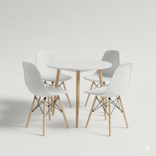 Krzesło Pure - Skandynawskie Z Wysokiej Jakości Plastiku Białe