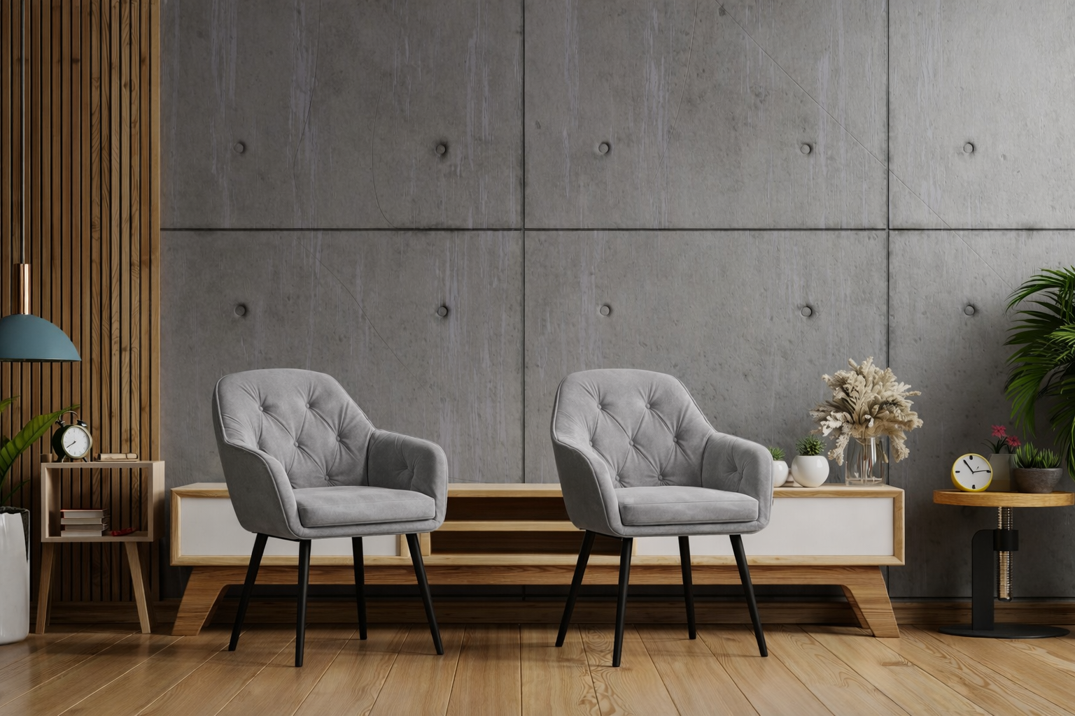 Krzesło do jadalni velvet pikowane z podłokietnikami – szare