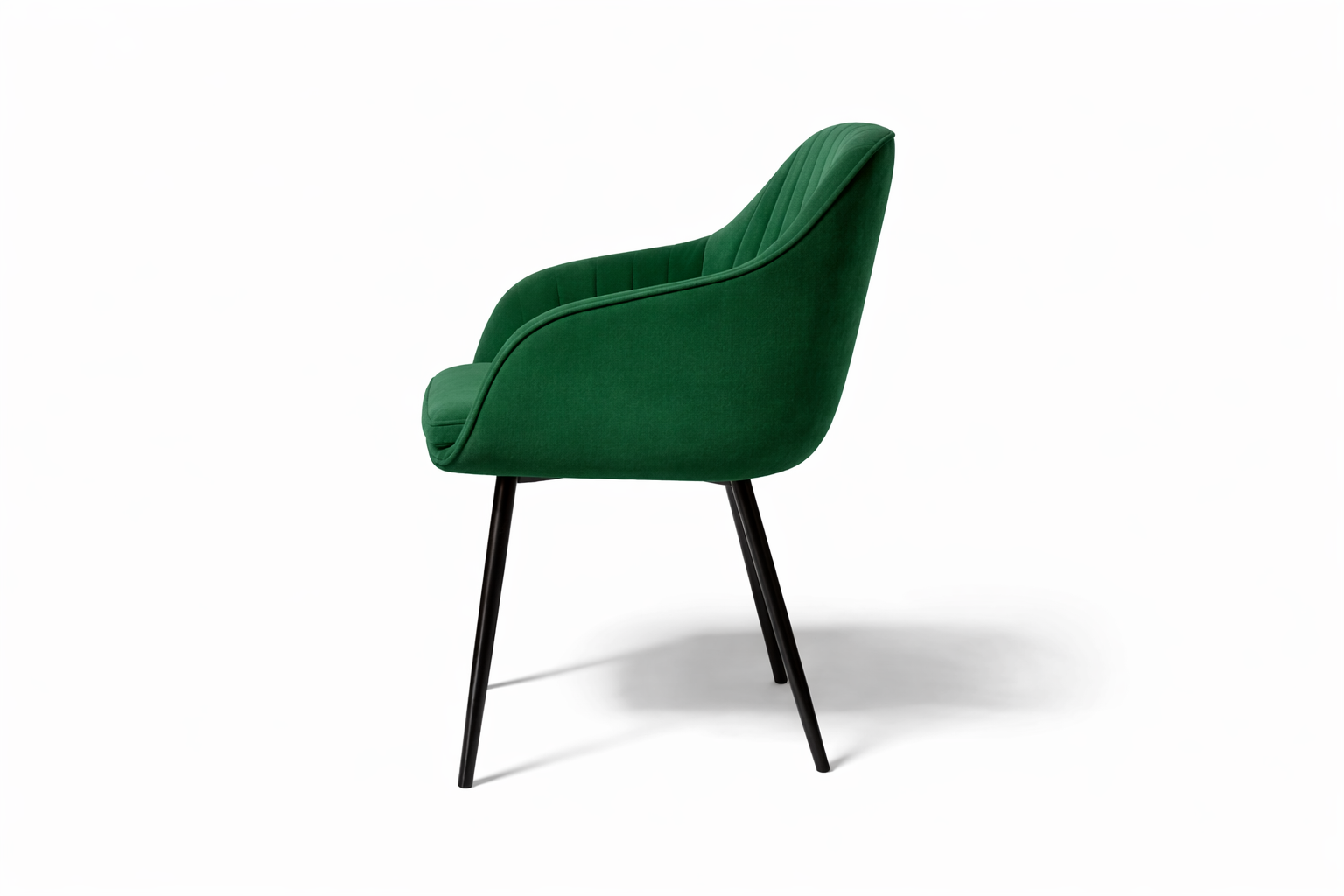 Krzesło z Podłokietnikami Zielone Tapicerowane Welurowe Do Salonu i Kuchni