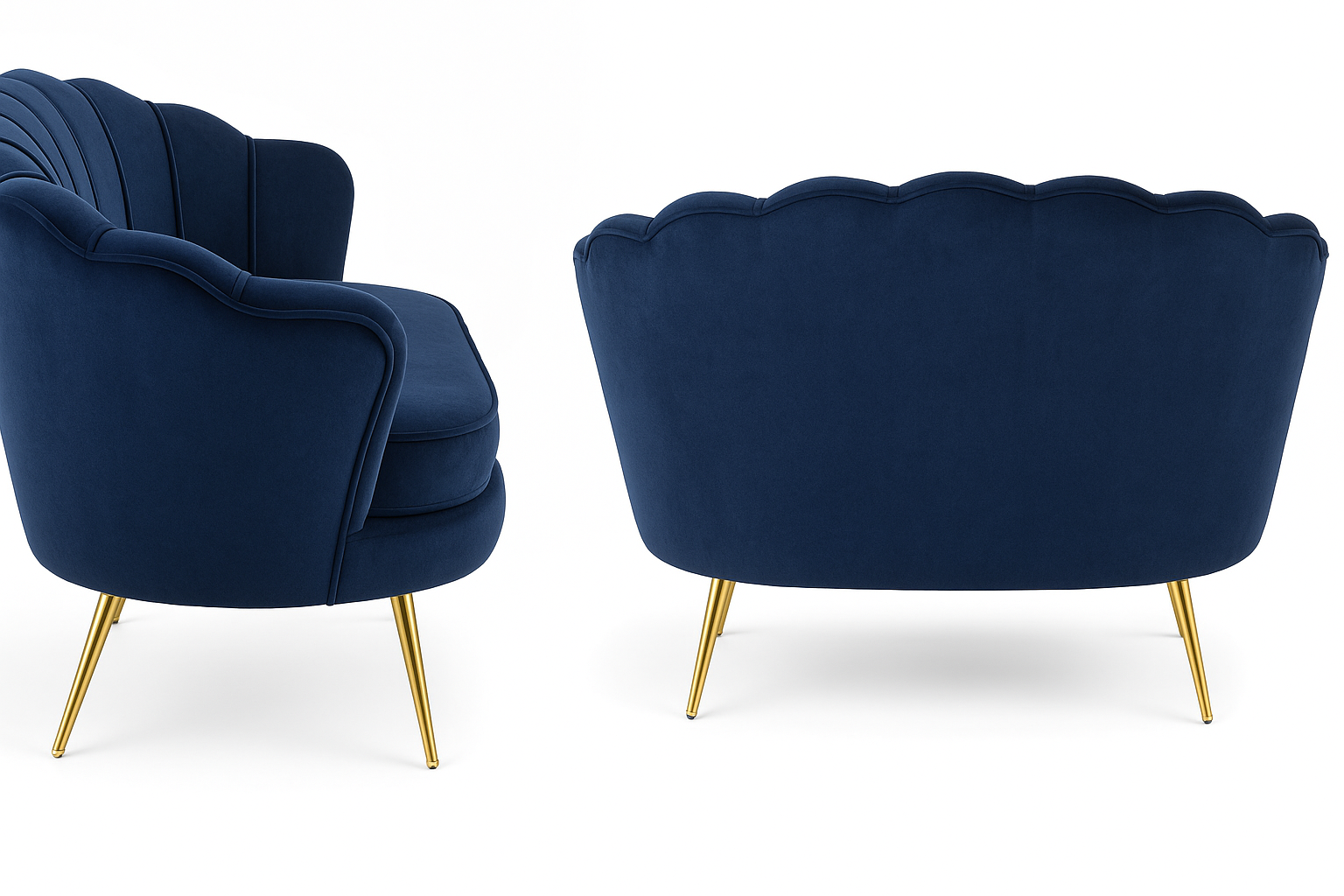 Granatowa Elegancka Sofa Muszelka – styl, komfort i wyjątkowa atmosfera Twojego wnętrza