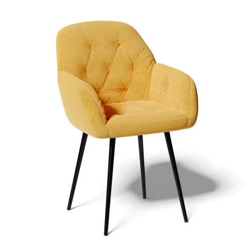 Eleganckie krzesło tapicerowane – styl, komfort i jakość w jednym Żółte