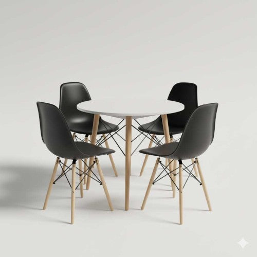 Krzesło Pure - Skandynawskie Z Wysokiej Jakości Plastiku Czarne