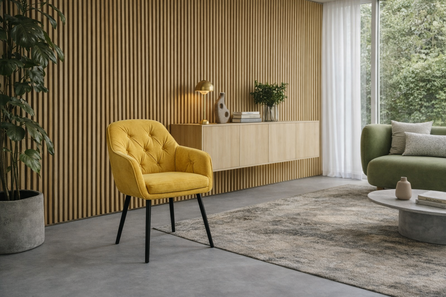 Eleganckie krzesło tapicerowane – styl, komfort i jakość w jednym Żółte