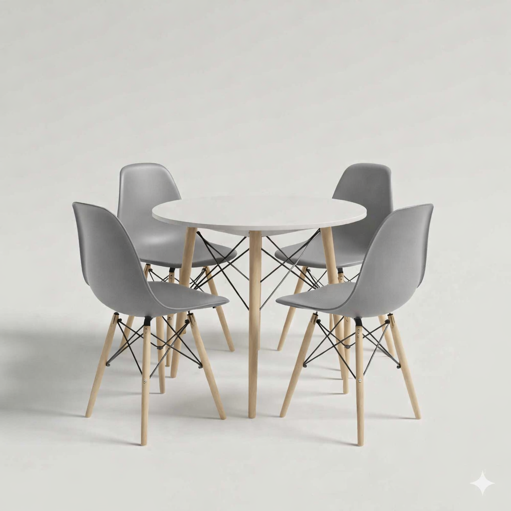 Krzesło Pure - Skandynawskie Z Wysokiej Jakości Plastiku Szare