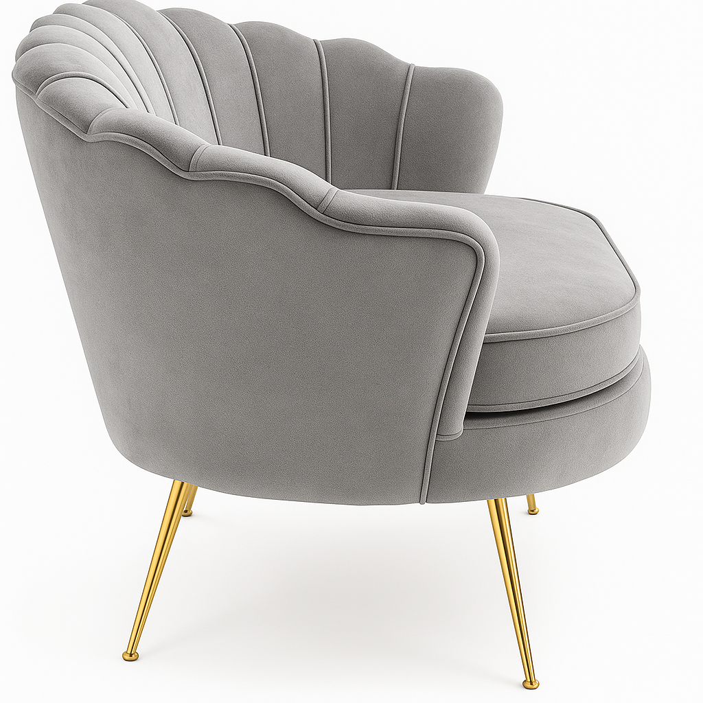 Szara Elegancka Sofa Muszelka – styl, komfort i wyjątkowa atmosfera Twojego wnętrza