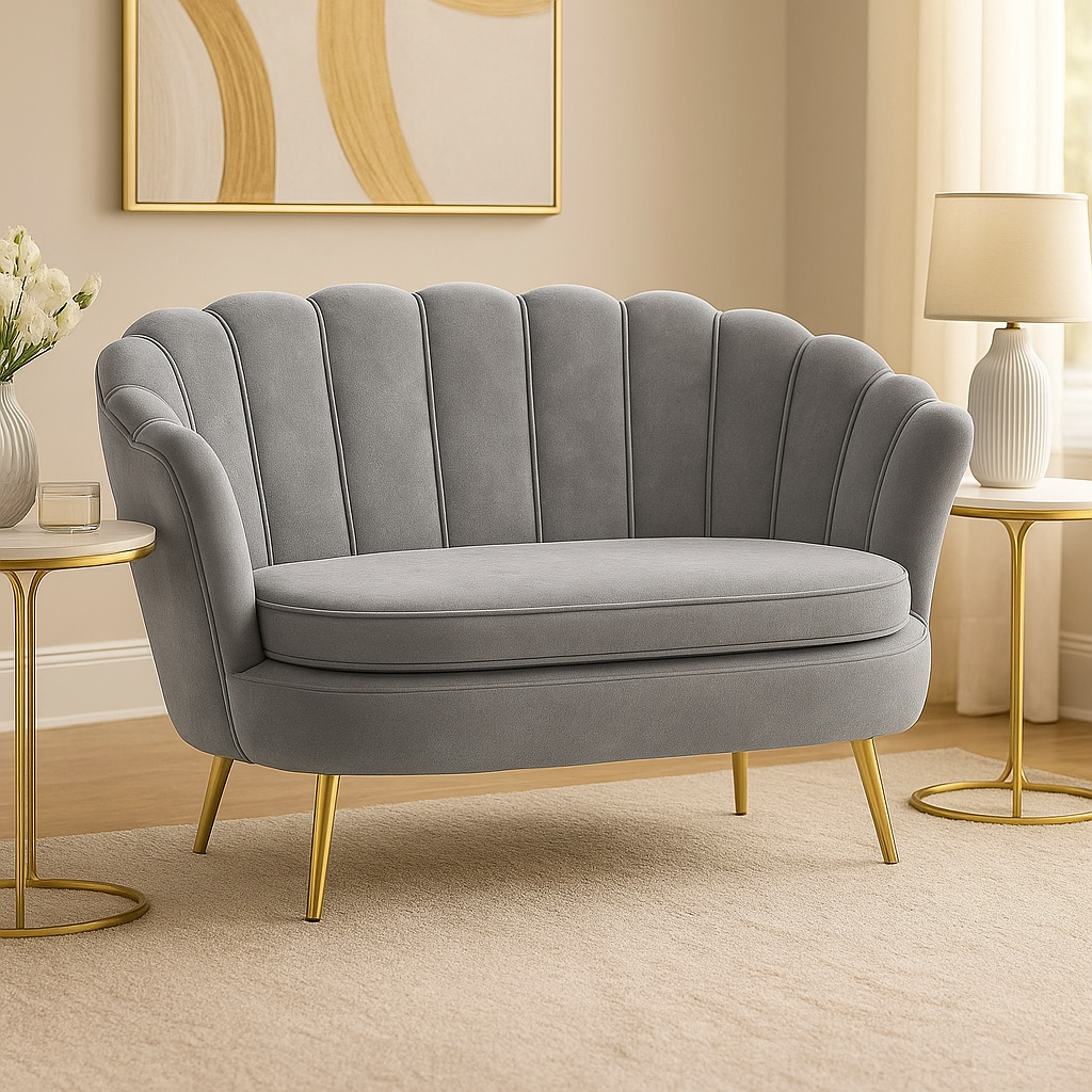 Szara Elegancka Sofa Muszelka – styl, komfort i wyjątkowa atmosfera Twojego wnętrza