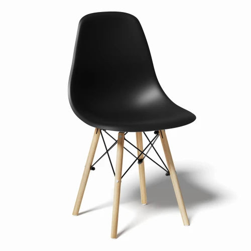 Krzesło Pure - Skandynawskie Z Wysokiej Jakości Plastiku Czarne